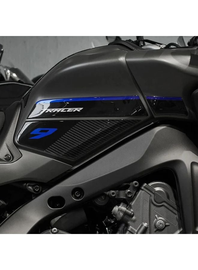 Yamaha Tracer 9 GT GT Plus 2021 2024 Blue Golden Fuel Tank Protector Stickers - Image 1